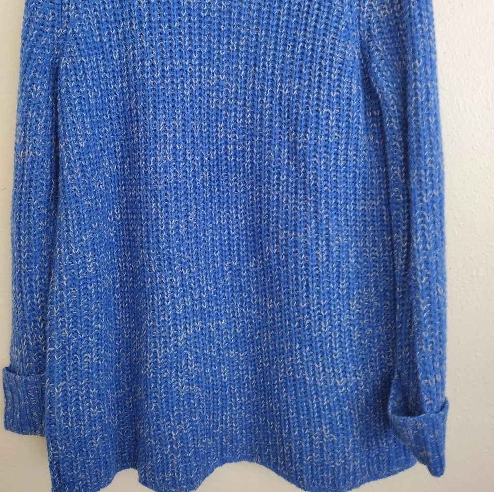 Michael Stars Bright Royal Blue Cream Open Cardigan Sweater With Pockets